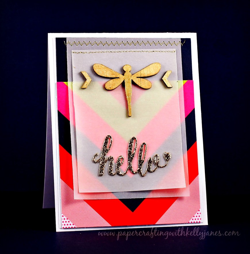 American Crafts, CTMH, Chevron, Gold Glitter
