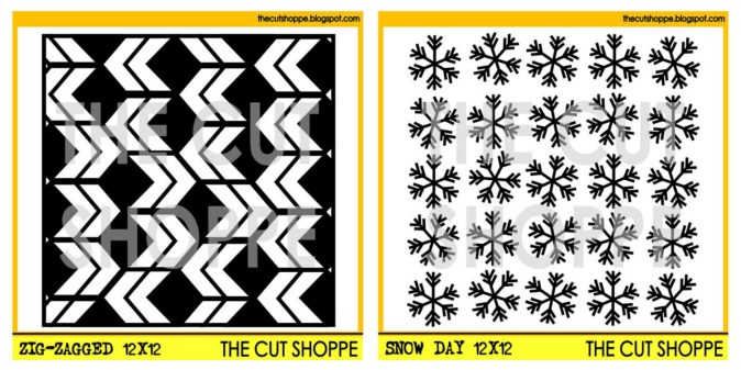 The Cut Shoppe | Snow Day Background Cut File & Zig-Zagged Background Cut File