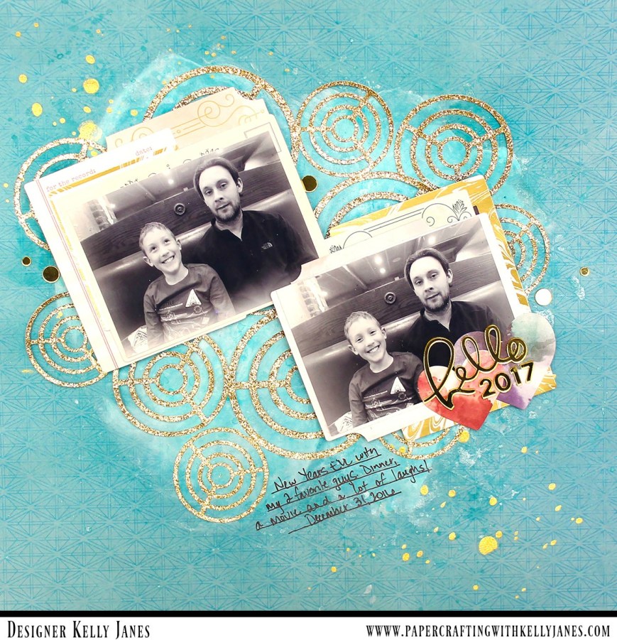12x12 scrapbook layout using the Pink Paislee-Moonstruck Collection