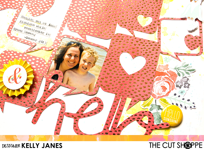 12x12 Design Team layout for The Cut Shoppe using the Hello, Let's Chat Cut File along with the Dear Lizzy Lovely Day Collection.