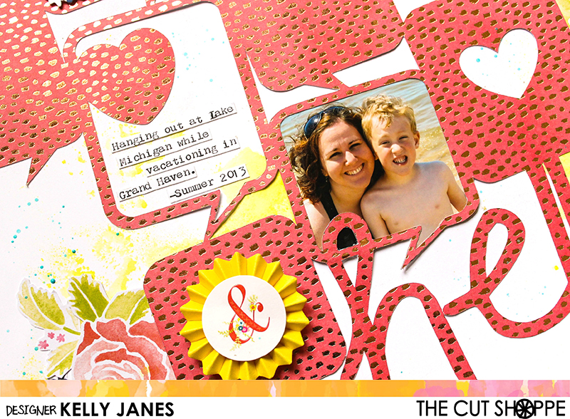 12x12 Design Team layout for The Cut Shoppe using the Hello, Let's Chat Cut File along with the Dear Lizzy Lovely Day Collection.
