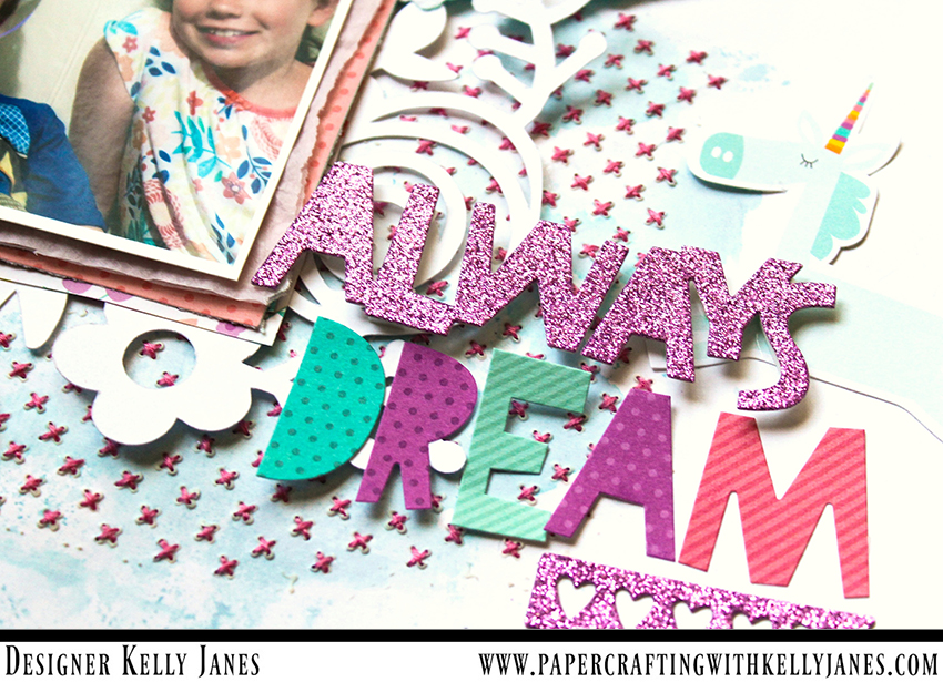 12x12 Scrapbook Layout using the CTMH Little Dreamer Paper Packet and Complements
