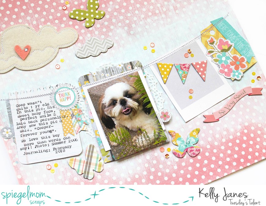 12x12 scrapbook layout using the Simple Stories Vintage Bliss Collection, a few items from my stash & Spiegelmom Scraps Sequins