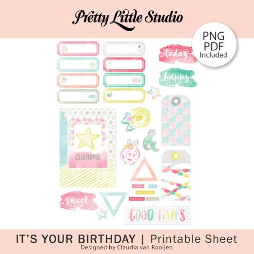 Pretty Little Studio - It's Your Birthday Free Printable (available until 4/3/18)