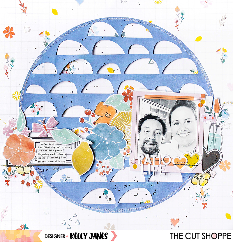 12x12 scrapbook layout for The Cut Shoppe using the Full Circle Cut File & the Pinkfresh Studio Simple & Sweet Collection.