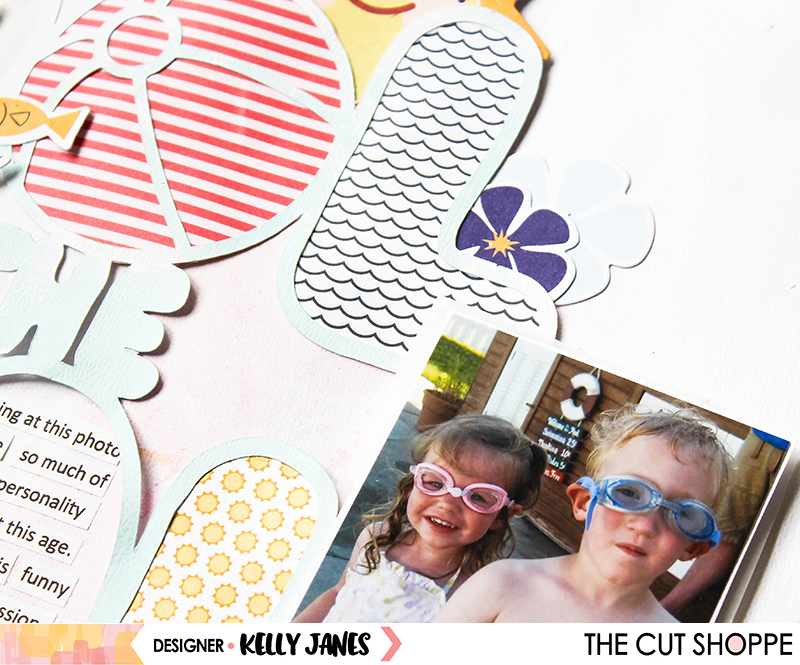 12x12 layout using The Cut Shoppe Cool in the Pool Cut File & the Fancy Pants Poolside Collection.