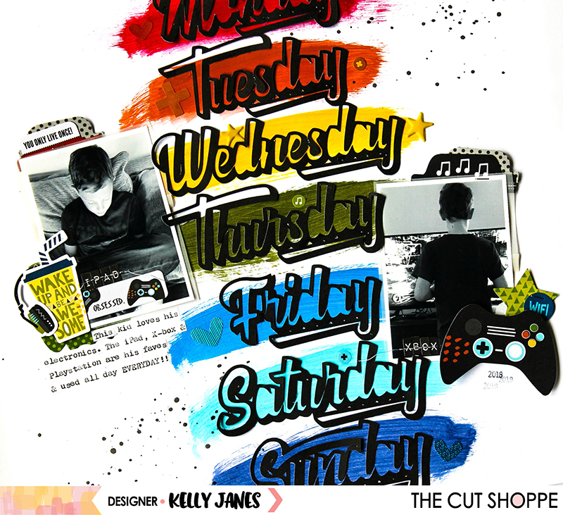 12x12 scrapbook layout for The Cut Shoppe Design Team using the Better Days Cut File & the Bella Blvd Alex Collection.