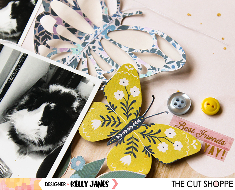 12x12 layout for The Cut Shoppe Design Team using the Flutterby Cut File & the Maggie Holmes Willow Lane Collection.