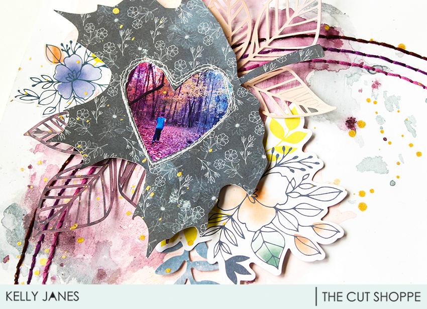 12x12 scrapbook layout for The Cut Shoppe Design Team using the Fall Foliage & Leaf It to Me Cut File with the Pinkfresh Studio Indigo Hills 2 Collection.