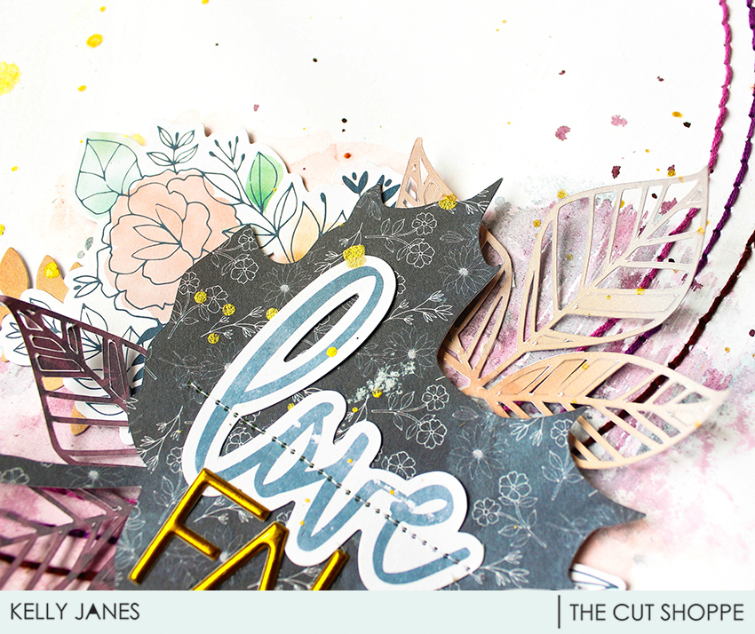 12x12 scrapbook layout for The Cut Shoppe Design Team using the Fall Foliage & Leaf It to Me Cut File with the Pinkfresh Studio Indigo Hills 2 Collection.