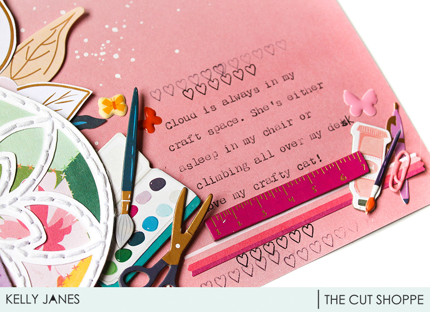 12x12 scrapbook layout for The Cut Shoppe Design Team using the Pretty Pottery Cut File & Pink Paislee Paige Evans Whimsical Collection.