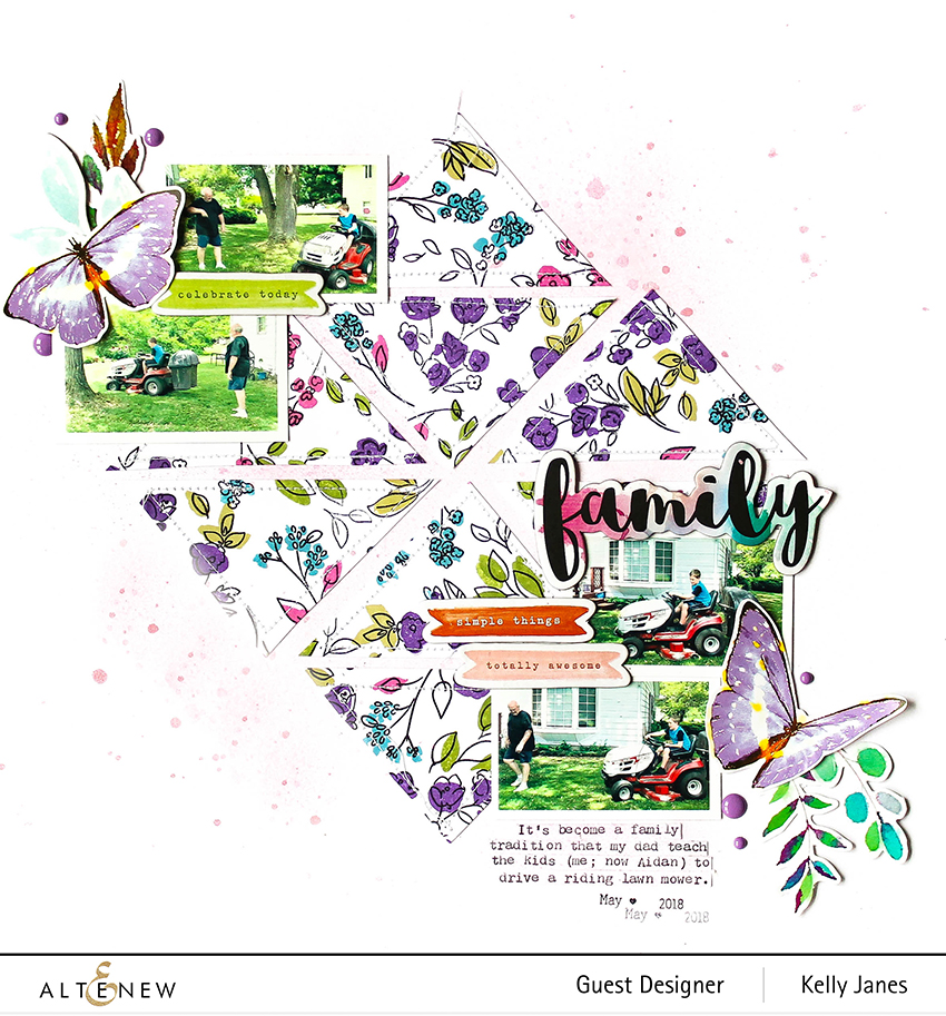 Altenew - Watercolor Doodles Stamp Set - Live Your Dream - Our Family - Kelly Janes