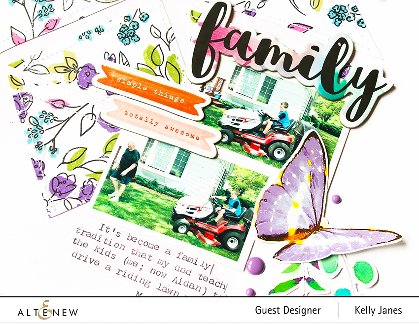 Altenew - Watercolor Doodles Stamp Set - Live Your Dream - Our Family - Kelly Janes