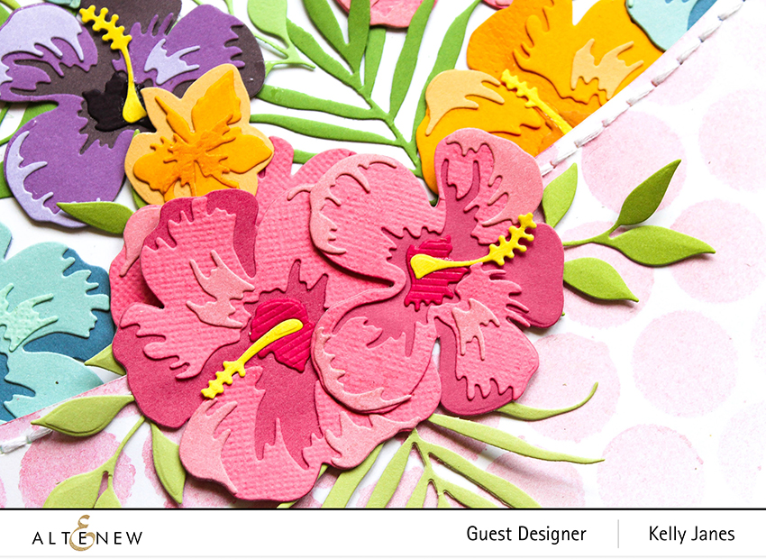 Altenew- Bubble Wrap Stencil - Hibiscus 3D Flower Die - Kelly Janes
