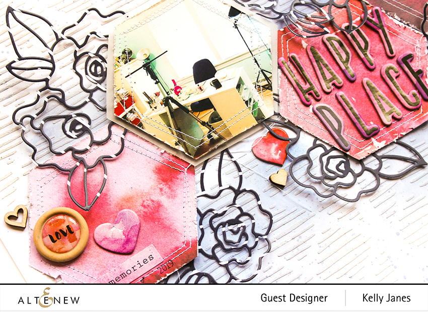 12x12 scrapbook layout using Altenew Wavy Outlines Die