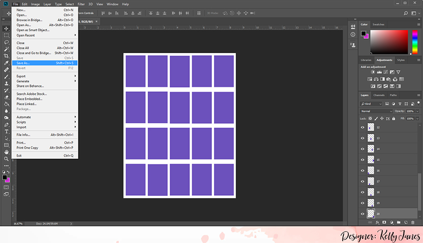 Customized Template in Photoshop to Resize Photos for the Classic Happy Planner.