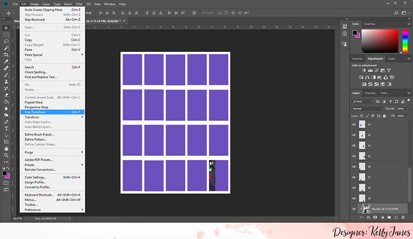 Customized Template in Photoshop to Resize Photos for the Classic Happy Planner.
