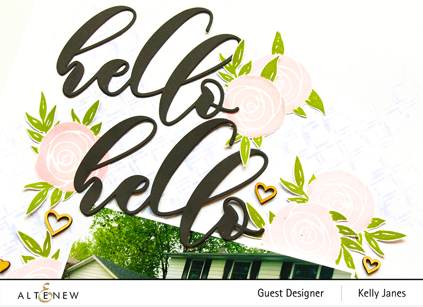 12X12 scrapbook layout using Altenew's February 2020 Stamp & Die New Release