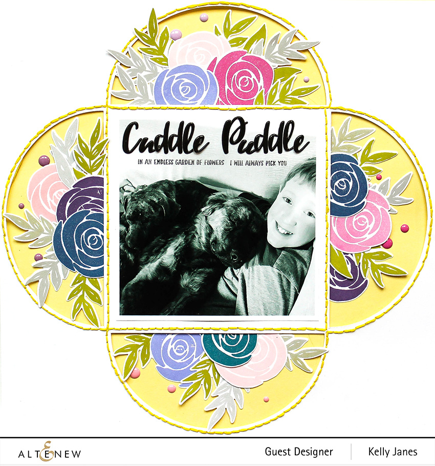 12X12 scrapbook layout using Altenew's February 2020 Stamp & Die New Release