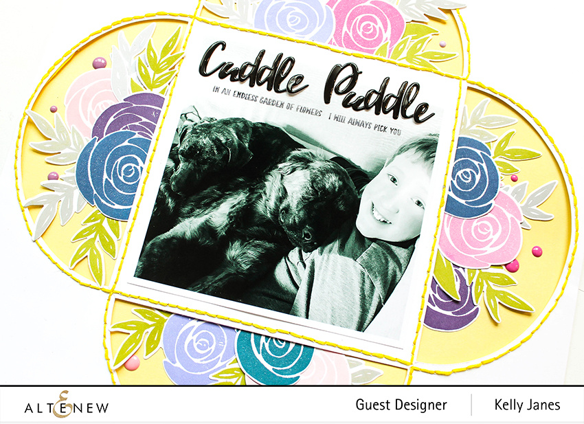 12X12 scrapbook layout using Altenew's February 2020 Stamp & Die New Release