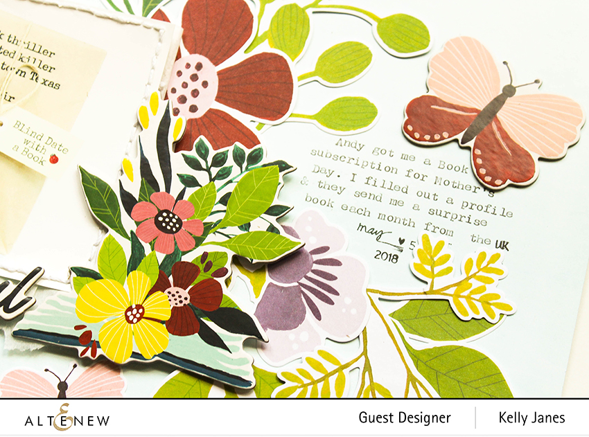 12x12 scrapbook layout using Altenew's Enjoy the Ride Scrapbook Collection.